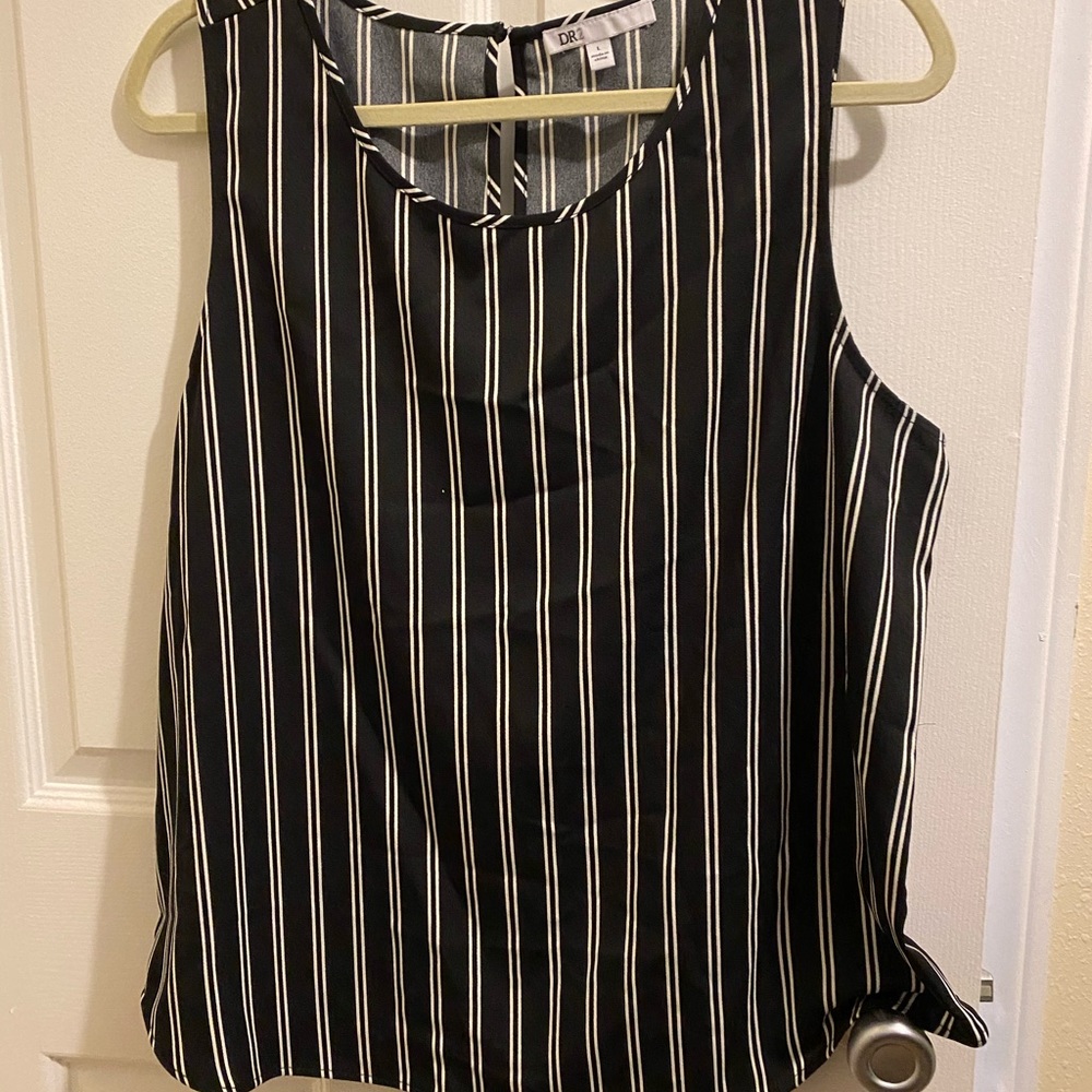 Black/white stripe tank
